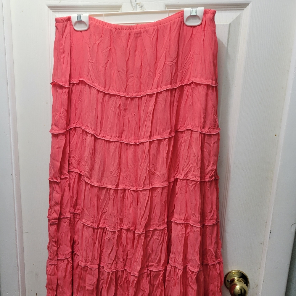 Renee Margo Salmon on Salmon Lined Layered Skirt Size XLarge 16-18
